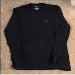 Nautica Blue Long Sleeve Tee Shirt Size M